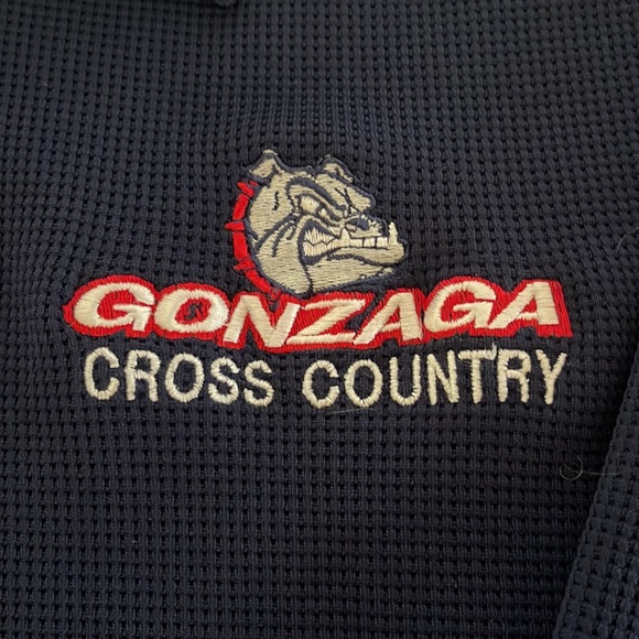Men’s NIKE Gonzaga University Cross Country Short Sleeve Collared Shirt Navy - Picture 4 of 6